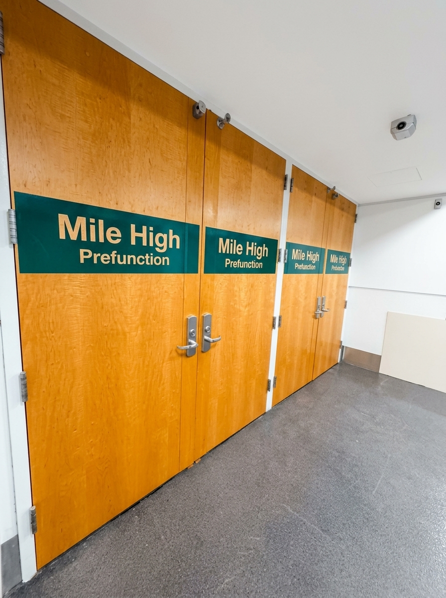 Commercial doors at Mile High venue