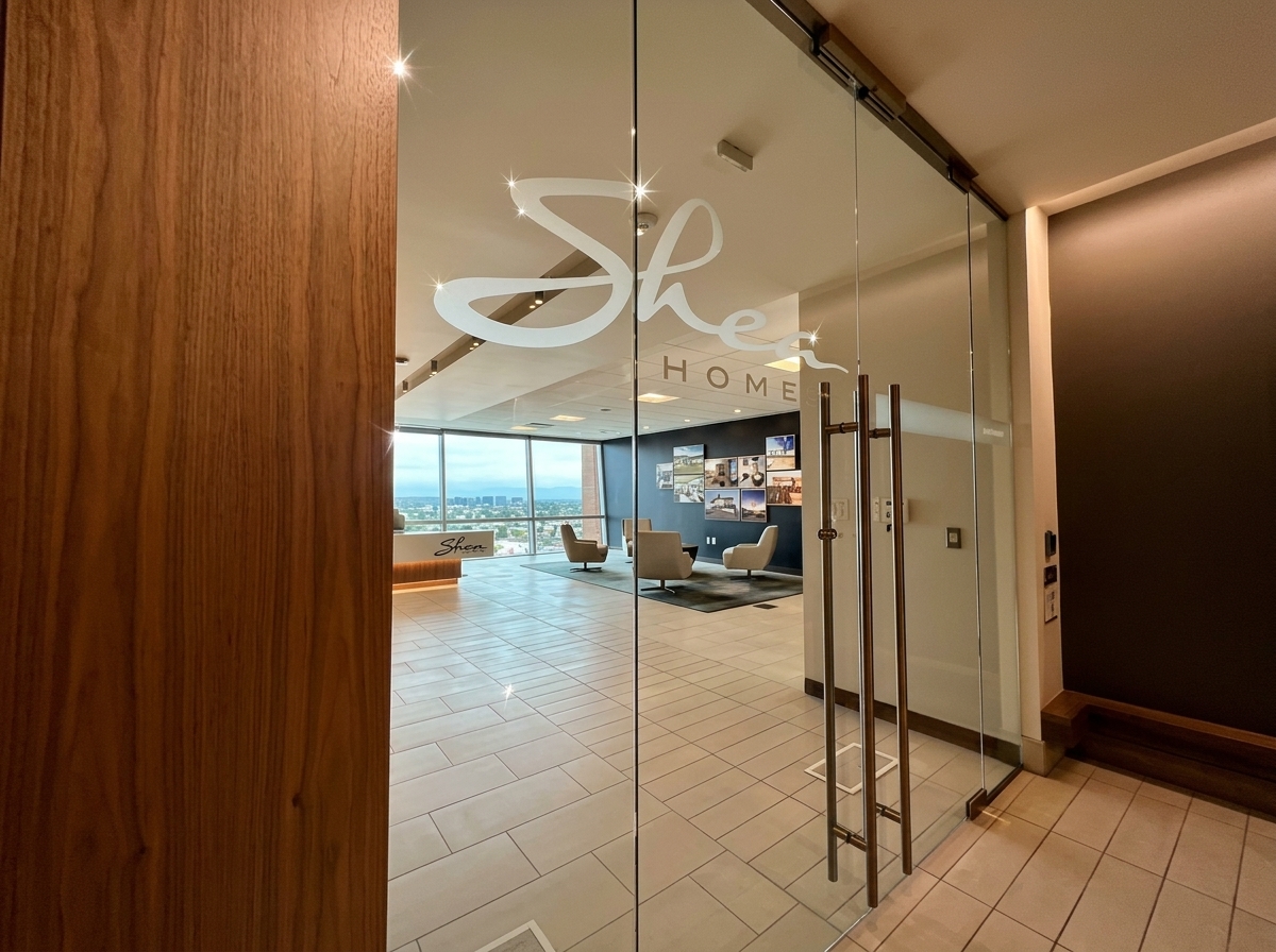 Automatic sliding glass door system at commercial building in Denver